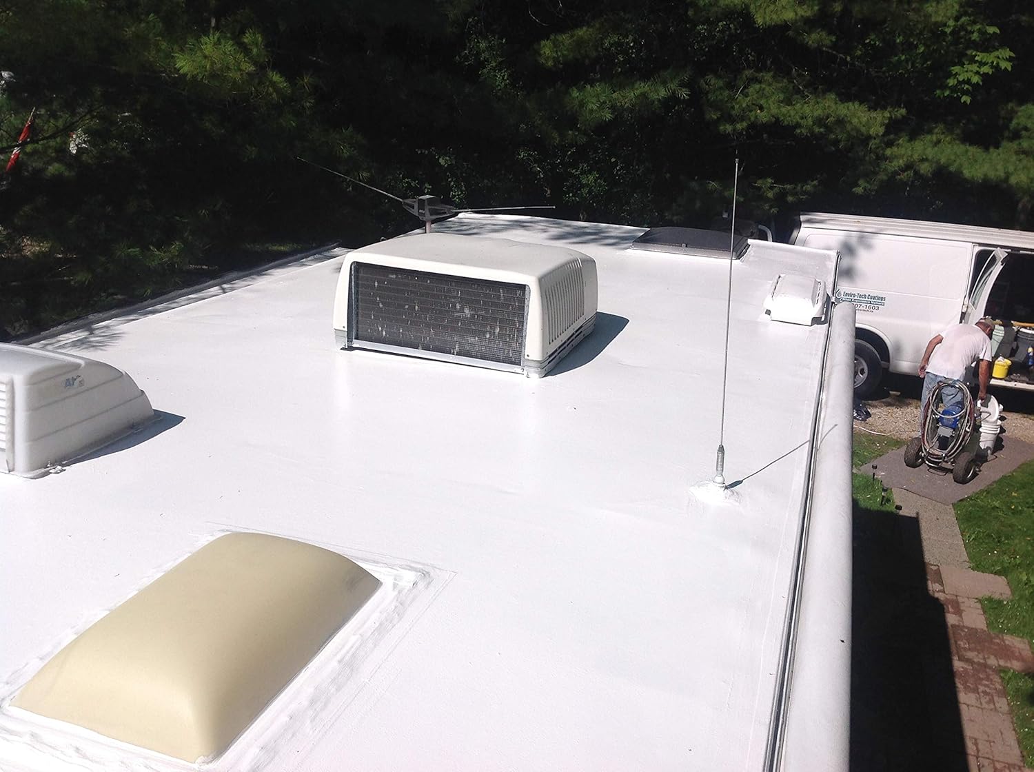 Superior RV Roof Coating Kit for Alpha, EPDM, PREVIOUSLY Coated ROOF up to 40ft RV: Home Improvement
