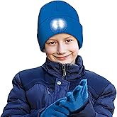 HEAD LIGHTZ by Roq Innovation - Kids Beanie with Light & Glove Set - Unisex LED Beanie Hat with Light Built in, Rechargeable