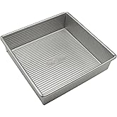USA Pans 8-Inch Aluminized Steel Square Cake Pan with Americoat