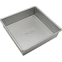 USA Pan Bakeware Square Cake Pan, 8 inch, Nonstick & Quick Release Coating, Made in the USA from Aluminized Steel