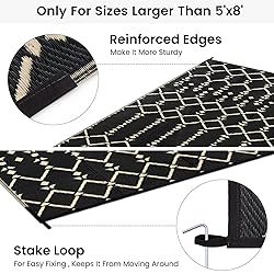 Smiry Outdoor Rug 9x12 ft, Waterproof Reversible