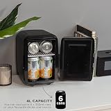 Russell Hobbs Mini Cooler 4L 6 Can AC DC Portable Cooler Warmer Retro Black view 4
