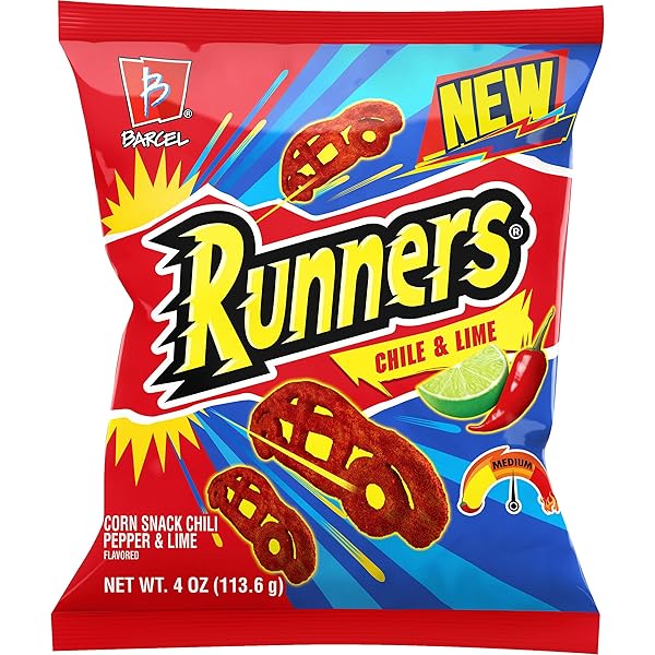 BARCEL RUNNERS – CHILI PEPPER & LIME FLAVORED SPICY CORN SNACK SIZE BAG