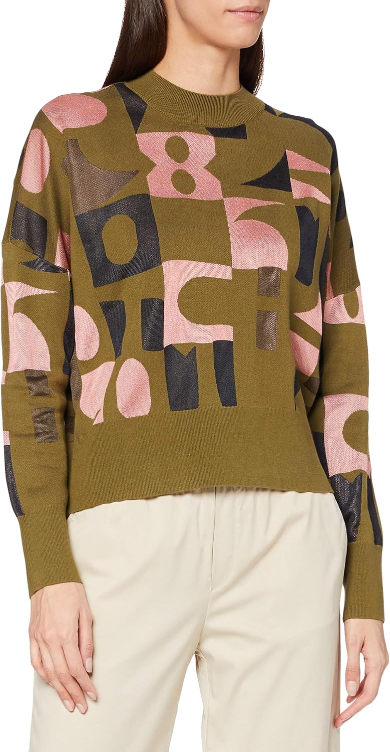 Scotch & Soda Women's Oversized Sweater with Seasonal Jacquard Pullover: Amazon.co.uk: Clothing