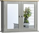 Bath Vida Priano 2 Door Mirrored Wall Cabinet Grey Oak Bathroom Storage view 7