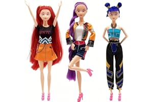 FENNIDICE Korean Idol Demon Doll Toys Action Figure Set, 11.5-inch Poseable Dolls with Movable Joints, 3-Pack Collectible Model Toys for Fans and Kids Game Gift