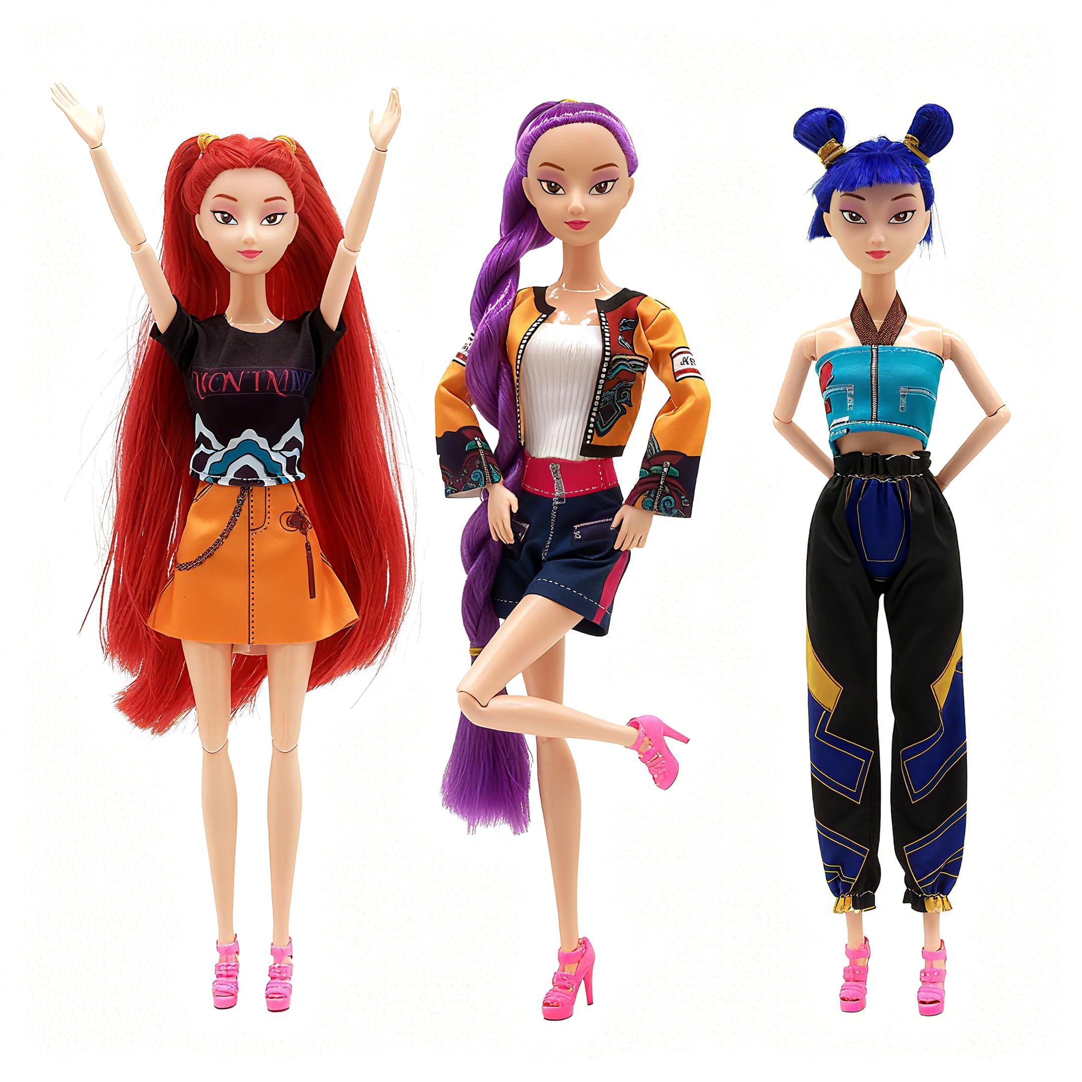 Photo 1 of *MINOR DAMAGE - USED*
Kpop Demon Hunters Toys Action Dolls Set, 11.5-inch Poseable Dolls with Movable Joints, 3-Pack Collectible Model Toys for Fans and Kids Game Gift