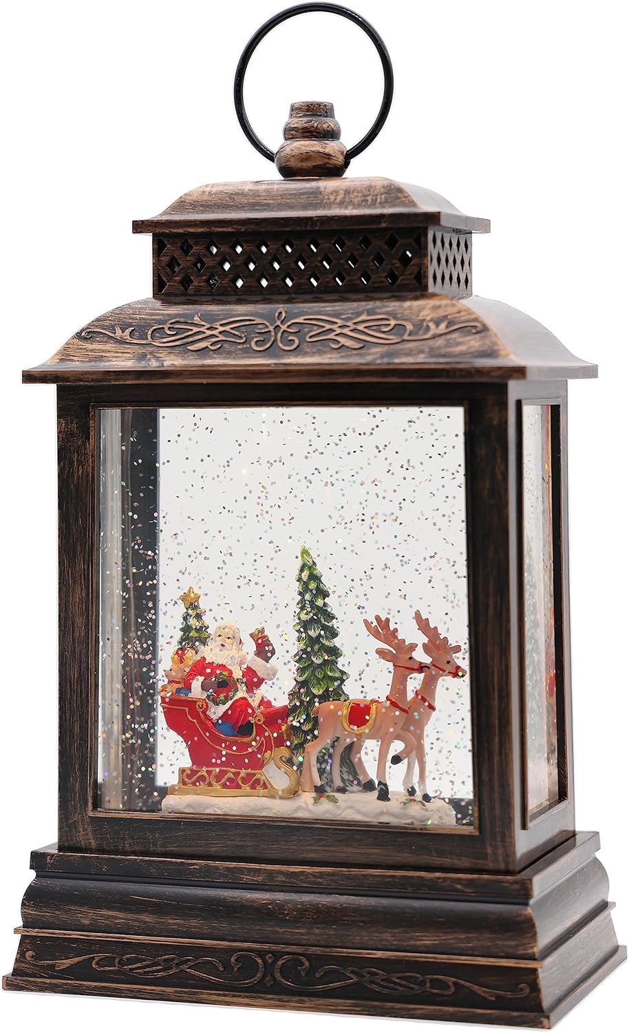 Snow Globes - Christmas Snow Globes Lantern,Musical Rotating Flashing Water Light with 6-Hour Timer - Perfect Adult and Children's Christmas Decoration and Gift - Santa Claus