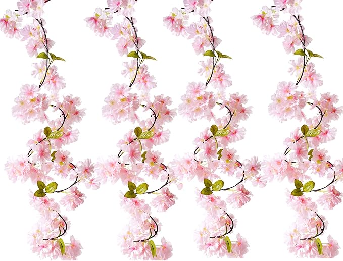 BEFINR Artificial Cherry Blossom Vine Pink