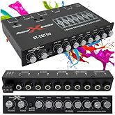 SoundXtreme ST-EQ755 1/2-DIN 7-Band Car Audio Parametric Equalizer - 8V RMS Front, Rear &amp; Sub RCA Outputs, AUX/DVD Input Select, Sub Level and 60/90Hz Switch