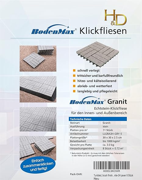 Bodenmax Natural Stone Granit Click Floor Tiles Set 30 X 30 Cm Terrace Tiles Slate Stone Terrace Tile Stone Tile Anthracite Click Tile Black Gray 8 Pieces Amazon Co Uk Garden Outdoors Bodenmax Natural Stone Granit Click Floor Tiles Set 30 X 30 Cm Terrace Tiles Slate Stone Terrace Tile Stone Tile Anthracite Click Tile Black Gray 8 Pieces Amazon Co Uk Garden Outdoors