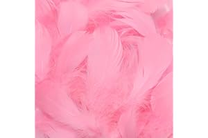 HEYIMINY 100Pcs Pink Goose Feathers - 3-5 Inches Natural Feathers for DIY Crafts - Pink Feathers Bulk for Wedding Home Party Decorations,Dream Catcher Supplies