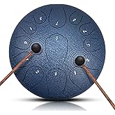 NBMICSO Steel Tongue Drum- 13 Note 12 Inches C-key Tongue Drum Percussion Instruments - Hand Pan Drum with Music Book for Meditation Entertainment Musical Education Concert Mind Healing Yoga