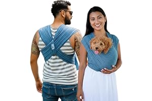 BABY K'TAN Pet K’tan Anti Anxiety Wearable Cat & Dog Carrier – Hands-Free Front Facing Adjustable Pet Cuddler Sling for Small to Medium Pets & Puppies up to 20 lbs | Pawquamarine | Small