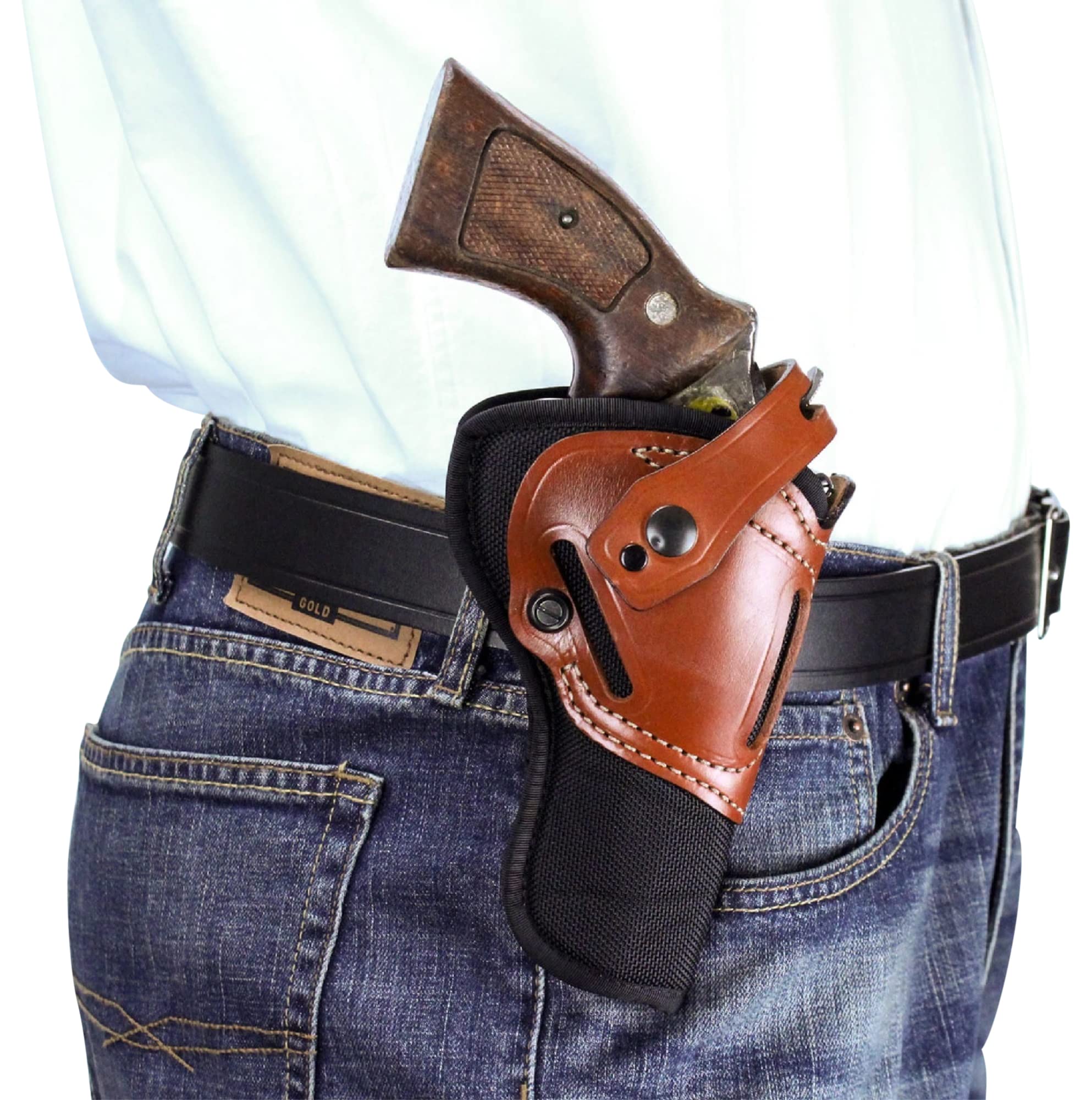 Photo 1 of DeSantis The Wild Hog Hybrid Gun Holster, Fits S&W L Frame 4”, Ruger GP100 4”, Colt Python 4”, Built from 1060D Senior Ballistic Nylon, Ambidextrous792695358817
