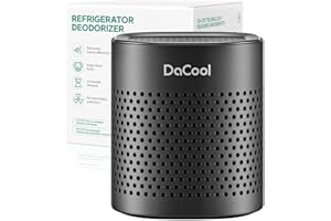 DACOOL Refrigerator Deodorizer Lasts for 10 Years Refrigerator Odor Eliminator Fridge Deodorizer Travel Size Air Purifiers, More Effective Than Baking Soda Bamboo Charcoal Air Purifying Bag, Black