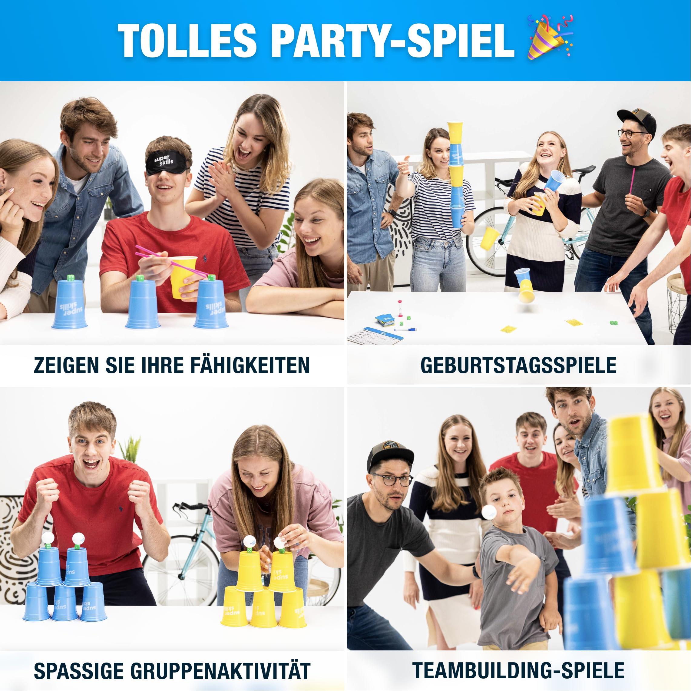 The World Game Super Skills - Deutsch - Das lustige Gesellschaftsspiel für Kinder, Jugendliche & Erwachsene - Partyspiele mit Vielfältigen Herausforderungen Jungen & Mädchen - Brettspiel 3