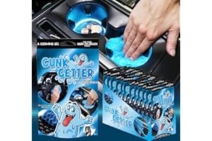 Gunk Getter, Cleaning Gel for Those Hard to Reach Places, Automotive Cup Holder Electronic Keyboard Office, Slime Gel Cleaner Dust Crumb Removal (Resealable Pouch, Blue, 3oz) 12 Pack