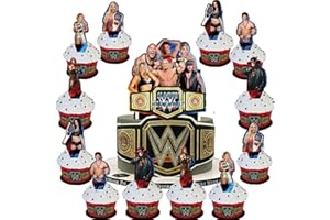 CHAMPBULL 25Pack Wrestling Cake Toppers Cupcake Toppers,Wrestling Birthday Party Decoration Cake Decorations