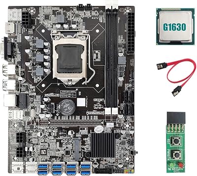Lodokdre B75 Mining Motherboard 8x USB 3.0 G1630 CPU Switch Cable LGA1155 DDR3