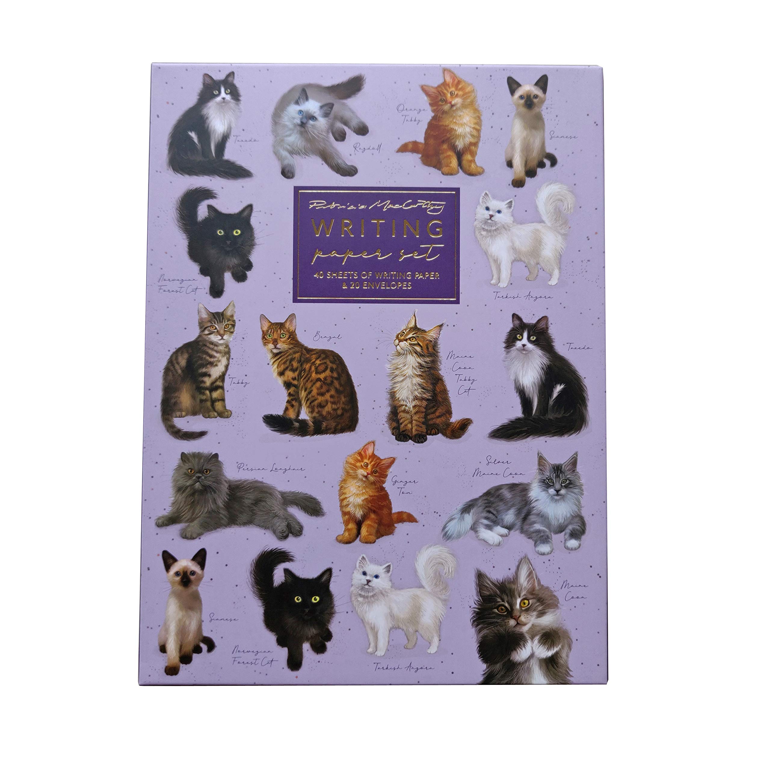Foldover Writing Paper Set - Cats