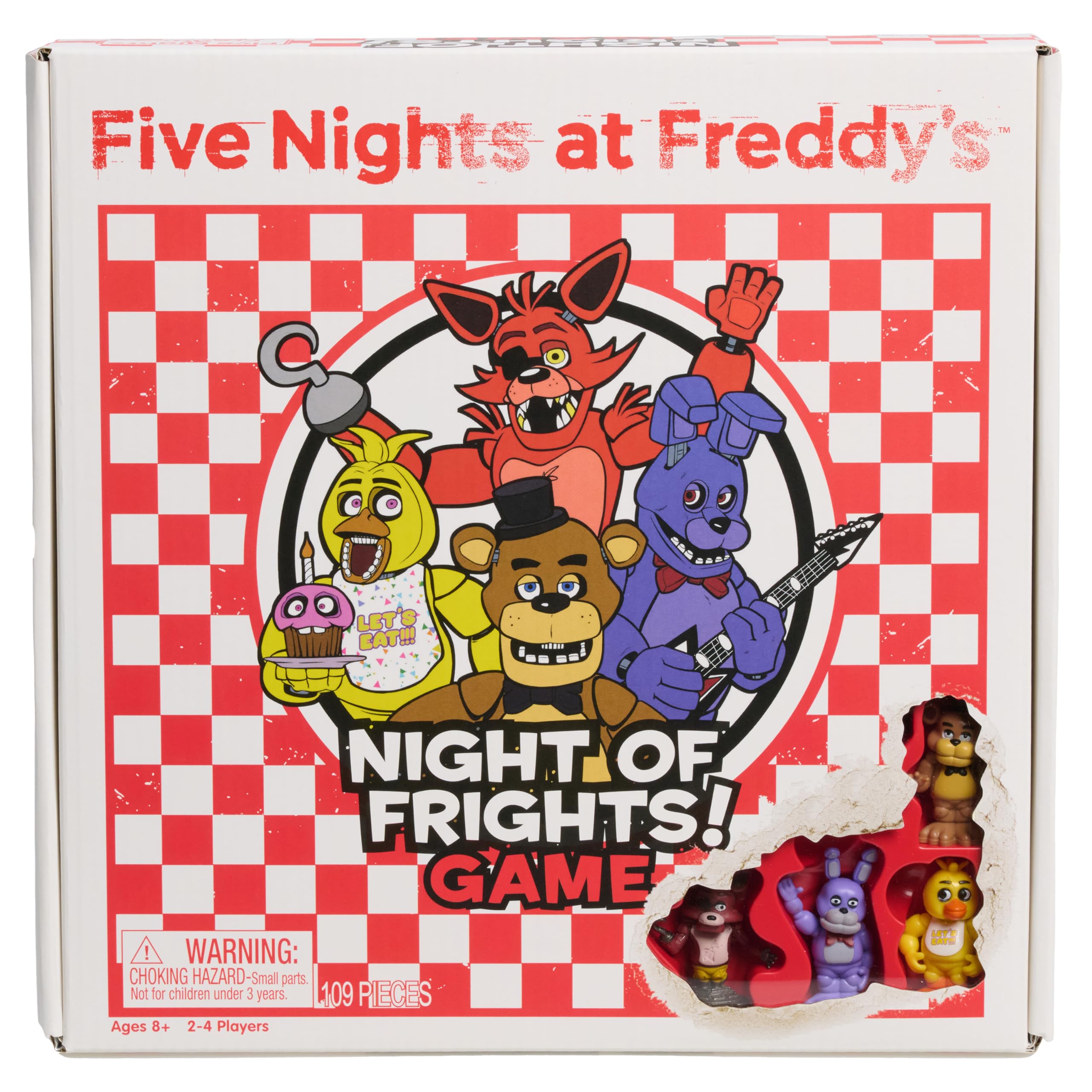 Five Nights at Freddy's Night of Frights Board Game, 109 Pieces, Includes 4 Figures, 2-4 Players, Horror Game for Fans, Kids, Collectors & Families, Ages 8 and Up by Just Play