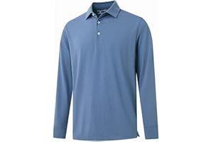 M MAELREG Golf Shirts for Men Dry Fit Performance Moisture Wicking Casual Heather Collared Long Sleeve Polo Shirts for Men