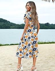 Zeagoo Floral Dress Women Summer Bohemian Dress