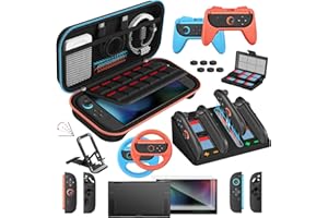ivoler 22-in-1 Accessories Bundle Kits for Nintendo Switch 2 - Includes Carrying Case, Protective Case, Charging Dock,Screen 