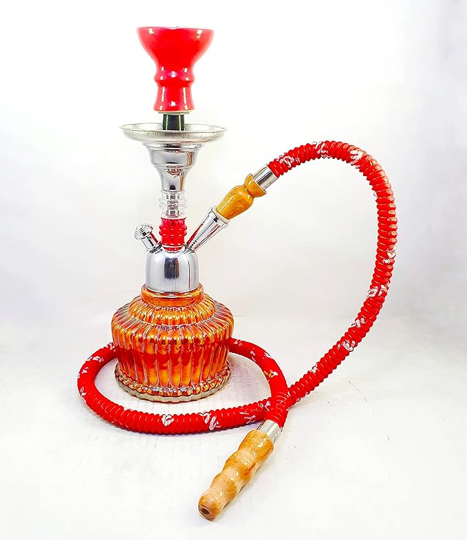 Buy Appraise Home Impex Hookah Pot 12 inches Color (Silver and Orange