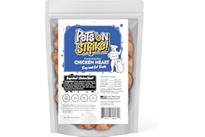 PETS ON STRIKE Freeze Dried Chicken Hearts for Dogs & Cats – Single Ingredient Dog Treats – USA Sourced & Made – High Protein, All Natural, Grain Free – Raw Freeze-Dried Training Treats (3oz)