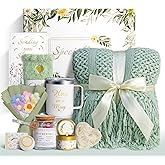 11 PCS Birthday Gifts for Women, Get Well Soon Gifts Baskets for Women Self Care Gifts, Spa Care Package After Surgery Thinking of You Sympathy Gift,Gift for Sick Friends Mom w/Blanket
