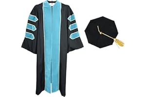GradPlaza Doctoral Graduation Gown and Doctoral Tam 8 Side with Gold Piping for University