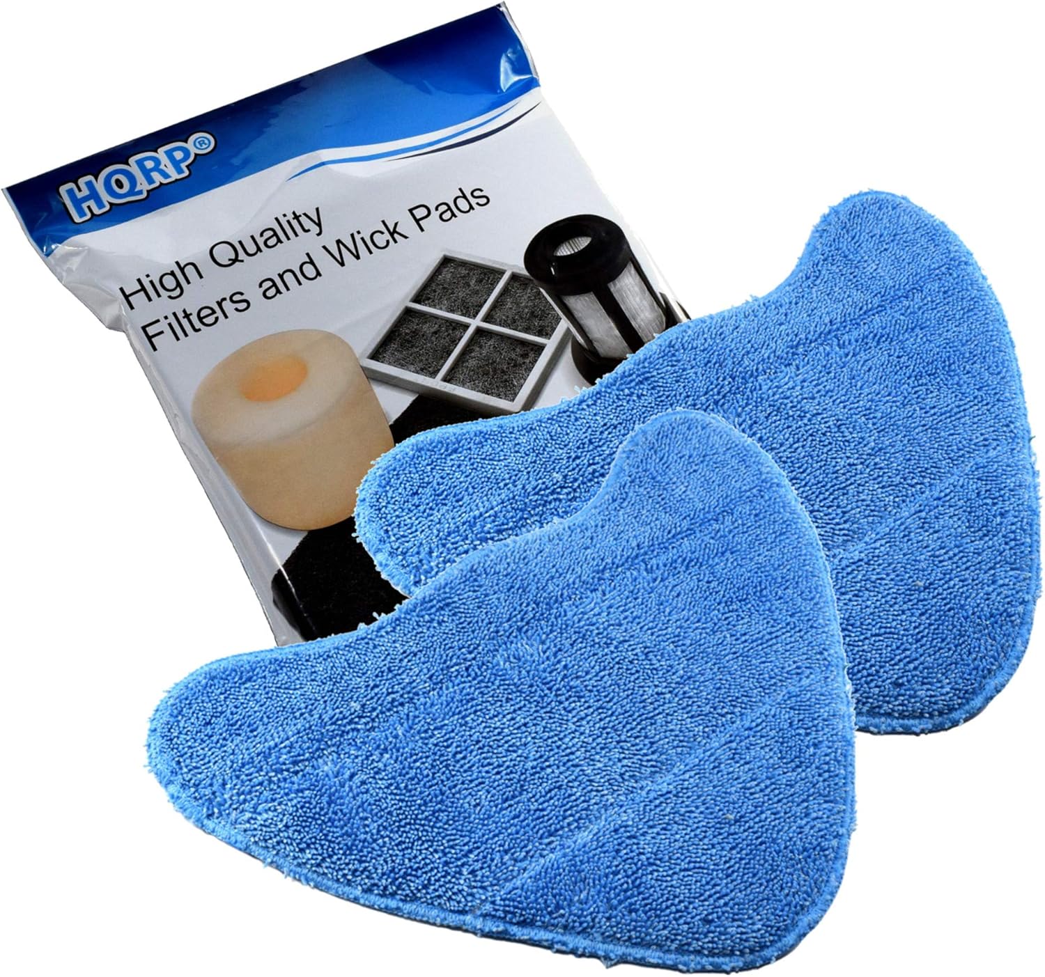 HQRP 2-Pack Microfiber Steam Mop Pads Compatible with Hoover Part WH01000 Replacement fits WH20200 WH20201 Steam Mops, WH20300 Canister Steam Cleaner Steamer