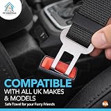 SOL 2 Pack Dog Car Seat Belts 70cm Adjustable Nylon Clip-On UK view 6