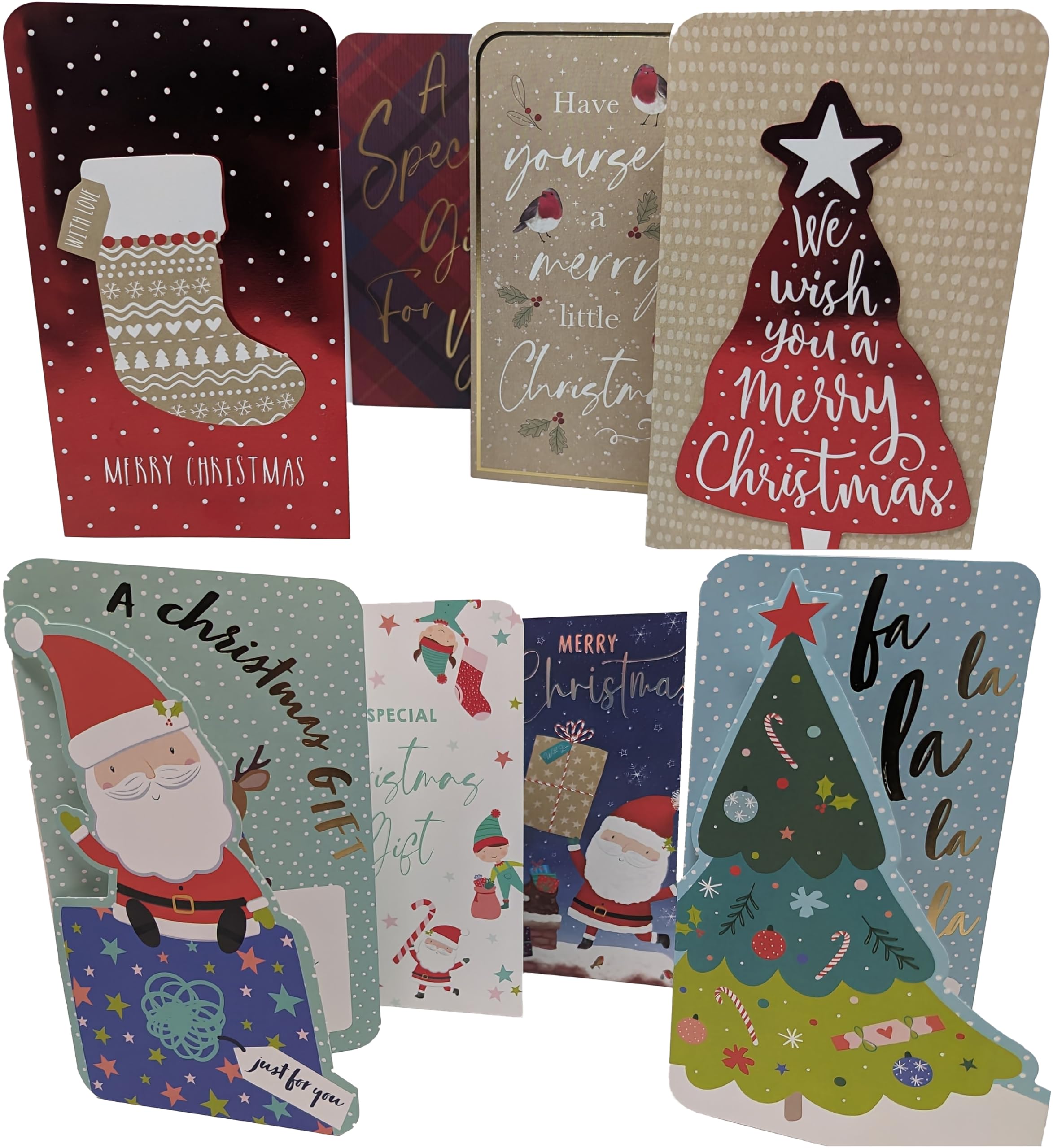 8 Luxury Christmas Money Wallets with Envelopes – Gift Card & Cash Holders – Festive Designs – Voucher Envelopes – Xmas Greeting Wallets for Adults & Kids