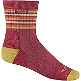Wide Open Micro Crew Women's Merino Wool Socks - Multi Stripe Everyday Wide Ankle Socks for Wide Feet