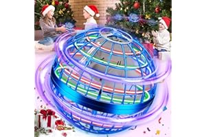 OKOIUM Flying Orb Ball, 2023 New Galactic Fidget Spinner Ball, Hover Ball 360° Rotating Flying Space Ball Built-in LED Light, Cool Magic Floating Flying Ball for Kids Adults Christmas Birthday Gifts (Blue)