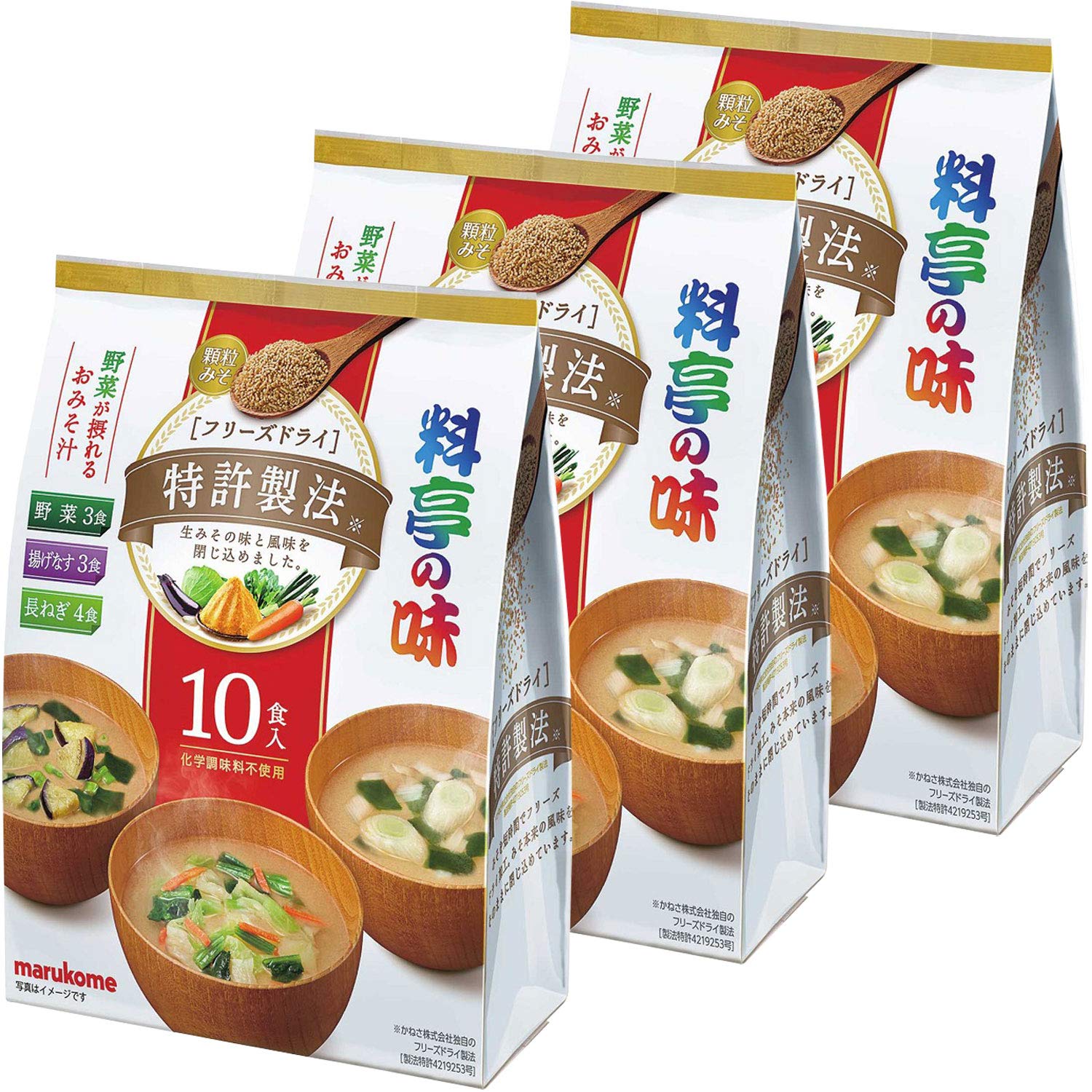 マルコメ フリーズドライ 顆粒 料亭の味 アソート 即席味噌汁 10食×3個商品画像