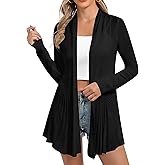 iClosam Women Open Front Cardigans Casual Long Sleeve Lightweight Knit Cardigan Sweater