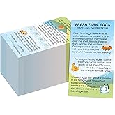 200 PCS Fresh Farm Egg Handling Instruction Cards, Double-sided Printing Egg Carton Stamp Bulk with Washed/Unwashed Fresh Egg Care Accessories Card Labels for Farm Fresh Eggs (3.5” x 2”, Rustic Style)