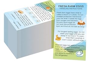 GETHELUD 200 PCS Fresh Farm Egg Handling Instruction Cards, Double-sided Printing Egg Carton Stamp Bulk with Washed/Unwashed Fresh Egg Care Accessories Card Labels for Farm Fresh Eggs (3.5” x 2”, Rustic Style)