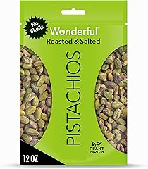 Wonderful Pistachios, No Shells, Roasted and Salted Nuts, 12 Ounce Resealable Bag, Good Source of Protein, Gluten Free, On-th