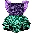 Baby Girl Sequins Mermaid Bodysuit Romper Jumpsuit Outfit Sunsuit Clothes