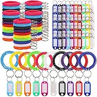 100PCS Wristlet Keychains Stretchable Plastic Wrist Keychain Bracelet Keychain Wrist Coil Wrist Band Key Ring Chain Holder Tag Office Workshop Shoppi