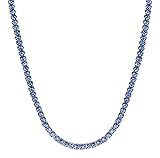 Savlano 18K White Gold Plated Blue Cubic Zirconia