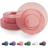 Exquisite 40 Piece Plastic Disposable Plates Set For 20 Guests I 20 X 9 Inch & 20 X 11 Inch Disposable Plastic Plates | Color: Pink | Great for Weddings Parties And Formal Occasions