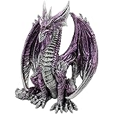 ICE ARMOR 7" H Purple Dragon Sitting Figurine Statue Sculpture Ornament Decor for Housewarming, Holidays, Christmas for Men/Women