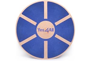 Yes4All Versatile Wooden Wobble Balance Board, Balance Trainer for Mobility Training, Standing Desk, Core Training, Exercise Balance Stability Trainer