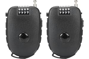 TOKCKYBL 2 Pack 4-Digit Combination Lock with 27.5 Inch Quickly Retractable Steel Cables - Keyless Security for Bike, Helmet, Ski, Snowboard, Stroller, Luggage, Door, Gate, Fences, Backpack & More
